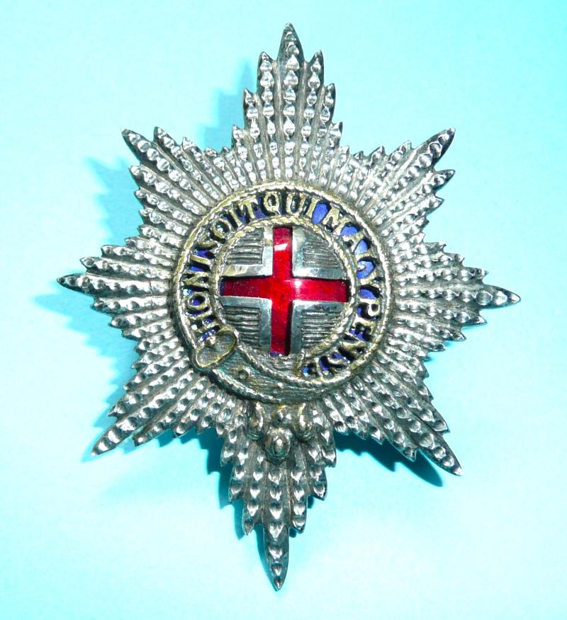 Coldstream Guards Officer's Silver Plated and Enamel Pouch Badge