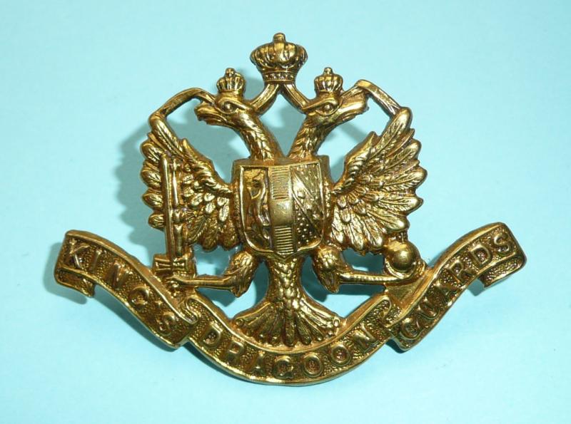 1st (King's) Dragoon Guards Other Ranks Brass Cap Badge - Victorian / Edwardian Pattern (Type 1)