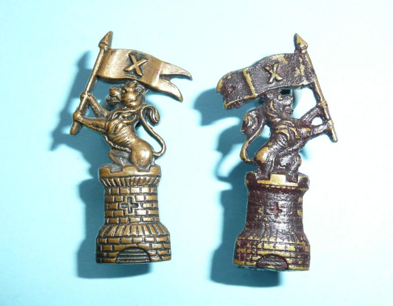 WW1 Tyneside Scottish ( 20th - 23rd Service Battalions Northumberland Fusiliers ) Officer’s OSD bronze facing pair collar badges