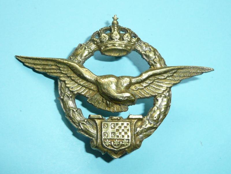 WW2 Free Forces - Yukoslavia Free Air Force Theatre Made Cap Badge