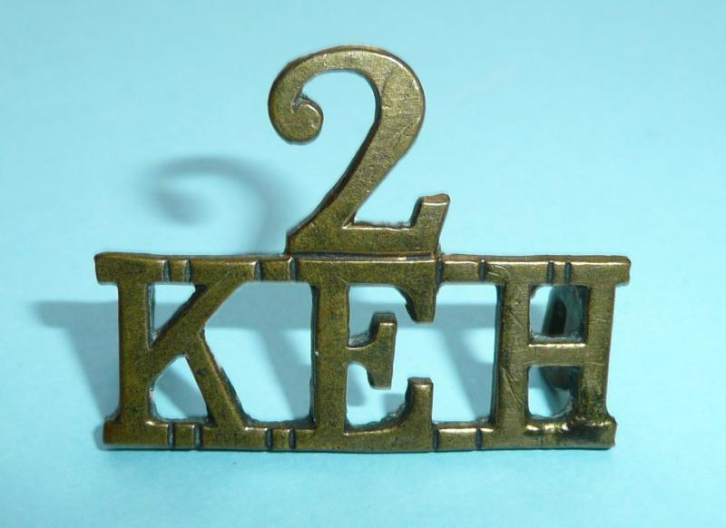 WW1 - 2nd King Edward 's Horse ( 2 KEH ) Brass Shoulder Title