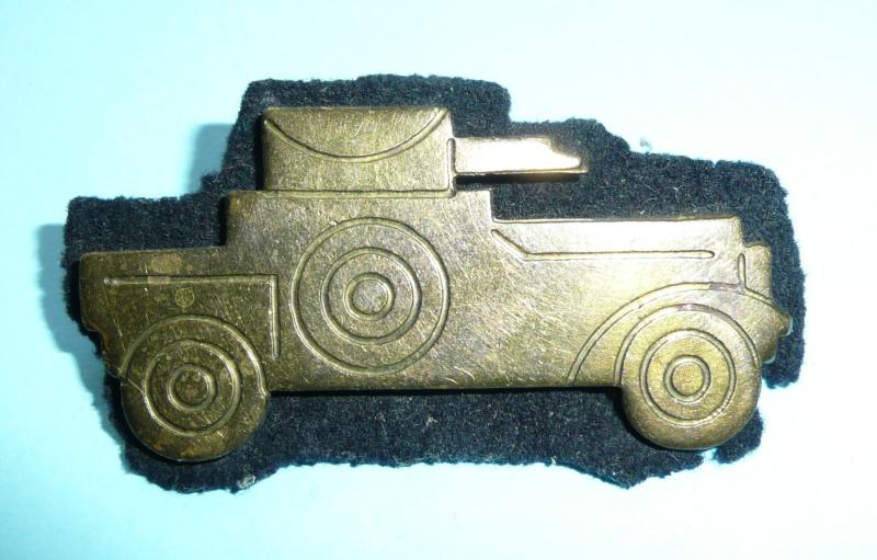 12th and 9th/12th Royal Lancers (Prince of Wales's Own) Lancers Armoured Car crewman / 1st Class Tradesmans Armoured Car Brass Arm Badge - No 2 Dress