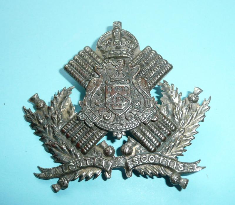 Indian Auxiliary Forces - Calcutta Scottish Silver Plated Glengarry Cap Badge - Hamilton & Co