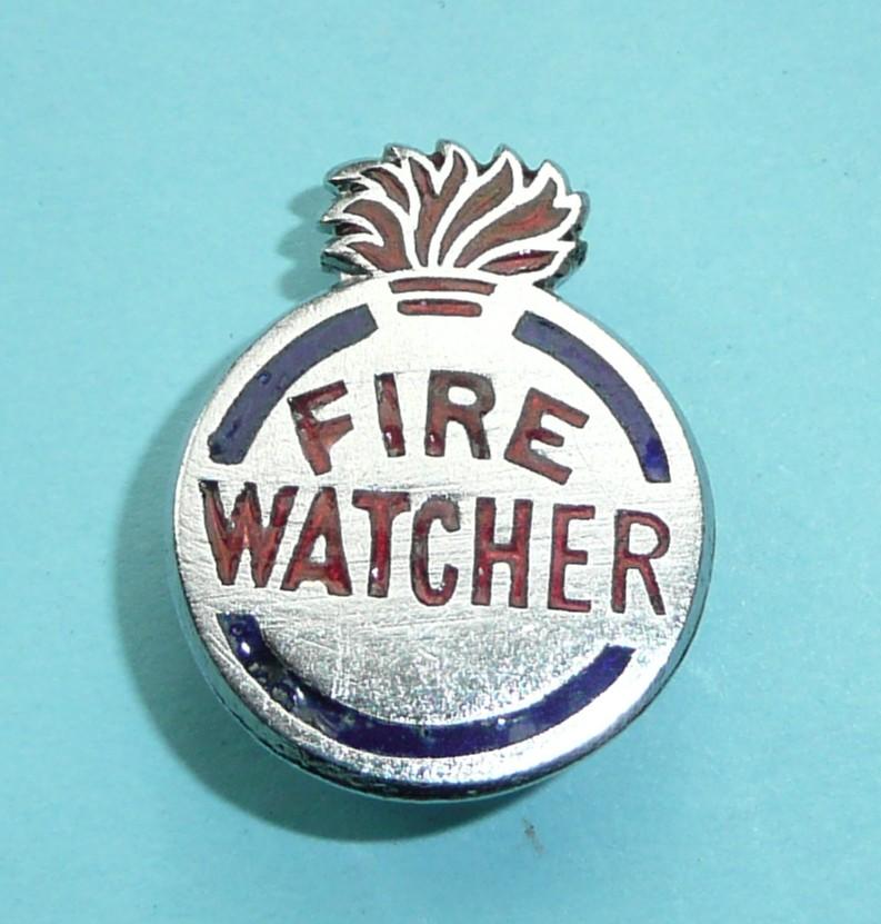 WW2 Home Front - Fire Watcher Civilian Volunteer Gentleman's Lapel Badge