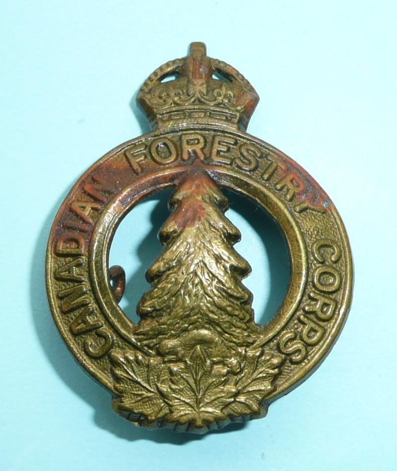 WW1 Canadian Forestry Corps Gilding Metal Cap Badge