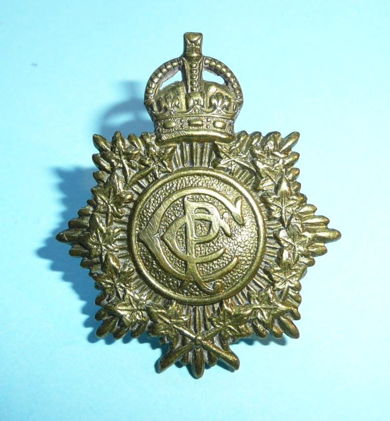 WW1 / WW2 Canada - Canadian Postal Corps (CPC) Gilding Metal Brass Cap Badge