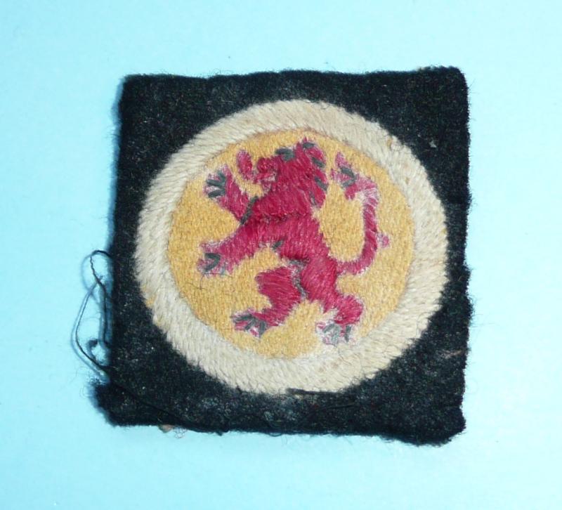 WW2 15th (Scottish) Infantry Division Embroidered Cloth Formation Sign Flash Designation Badge