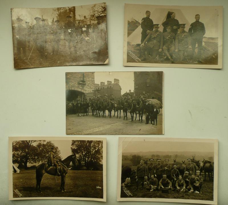 Collection of WW1 Original Photographic Postcards and Embroidered Silk Cards sent by a Yorkshire Hussar