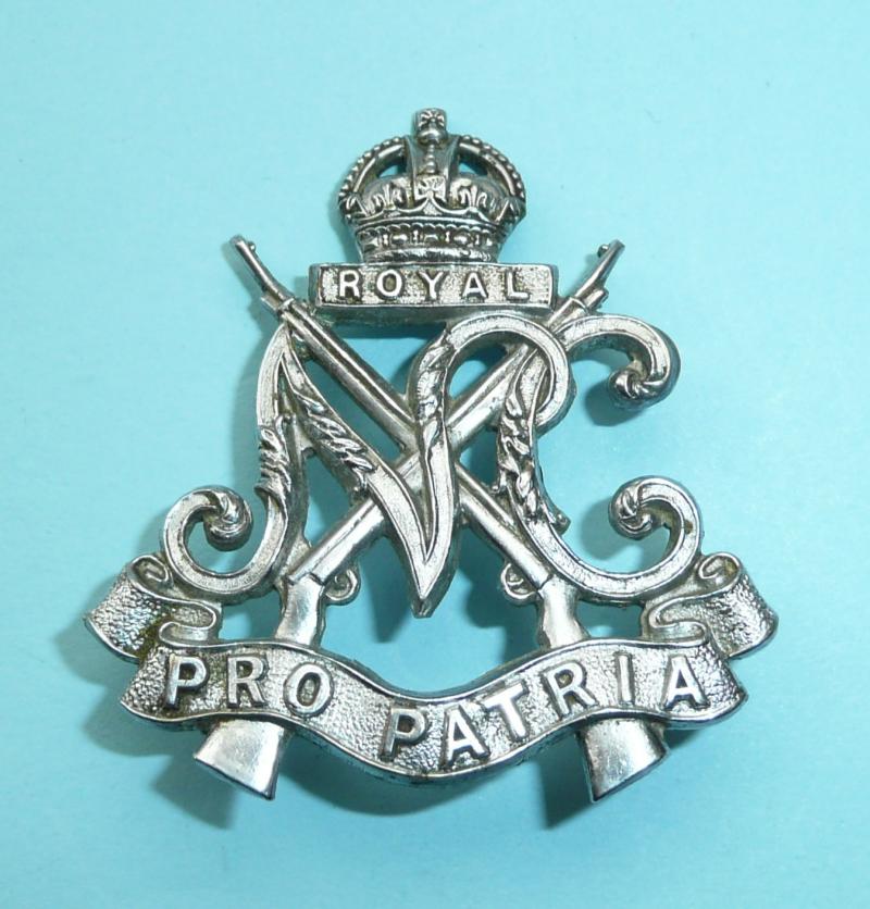 WW2 South Africa  - Royal Natal Carabineers Officer's Silver Plated  Cap Badge - King's Crown