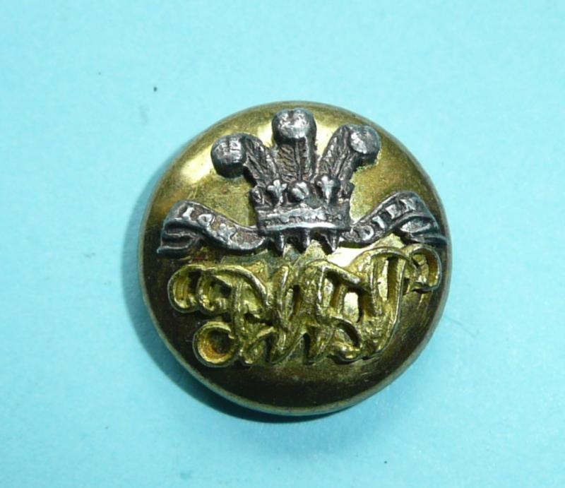 Prince of Wales Volunteers (South Lancashire Regiment) Officers Silver Plated and Gilt Mounted Mess Dress / Hunt Button