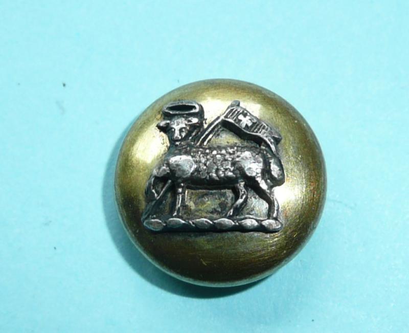 Queens (Royal West Surrey Regiment) Officers Silver Plate and Gilt Mounted Forage /Side Cap Button