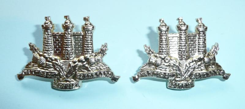 Kings Own Scottish Borderers  KOSB AA Gold Anodised Staybrite Matched pair of collar badges