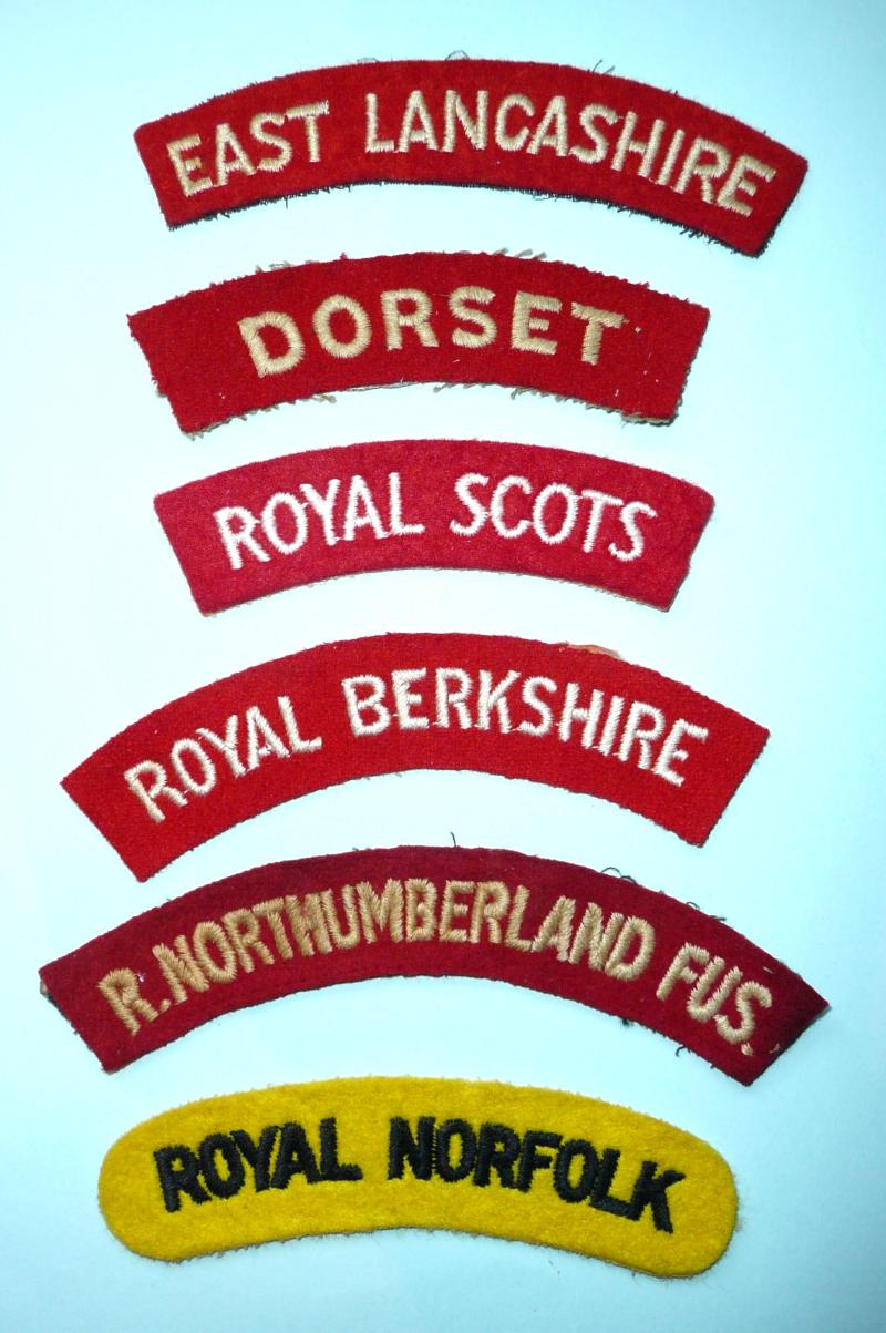 Selection of Woven Felt Cloth Regimental Shoulder Titles
