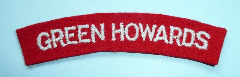 Green Howards (Yorkshire Regiment ) Woven White on Red Cloth Shoulder Title