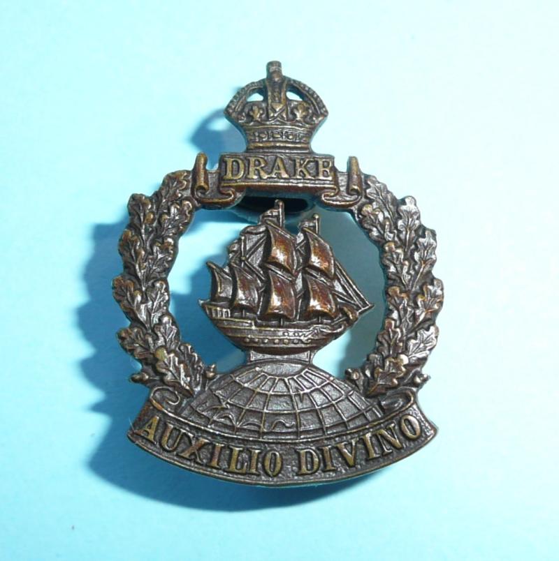 WW1 Royal Naval Division (RND) Drake Battalion Officers OSD Bronze Collar Badge