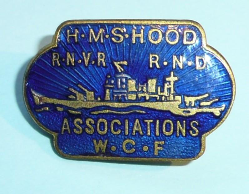 Royal Navy HMS Hood - RNVR RND Association WCF  Enamel Pin Brooch Badge