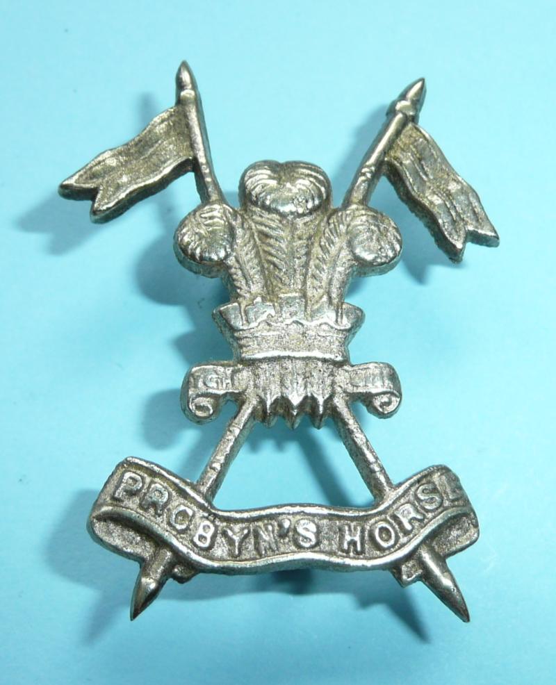 Indian Army -5th King Edward VII's  Probyn's Horse Other Ranks White Metal Cap Badge