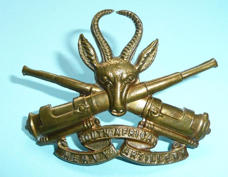 South Africa - WW1 South African Heavy Artillery (SAHA) Brass Cap Badge