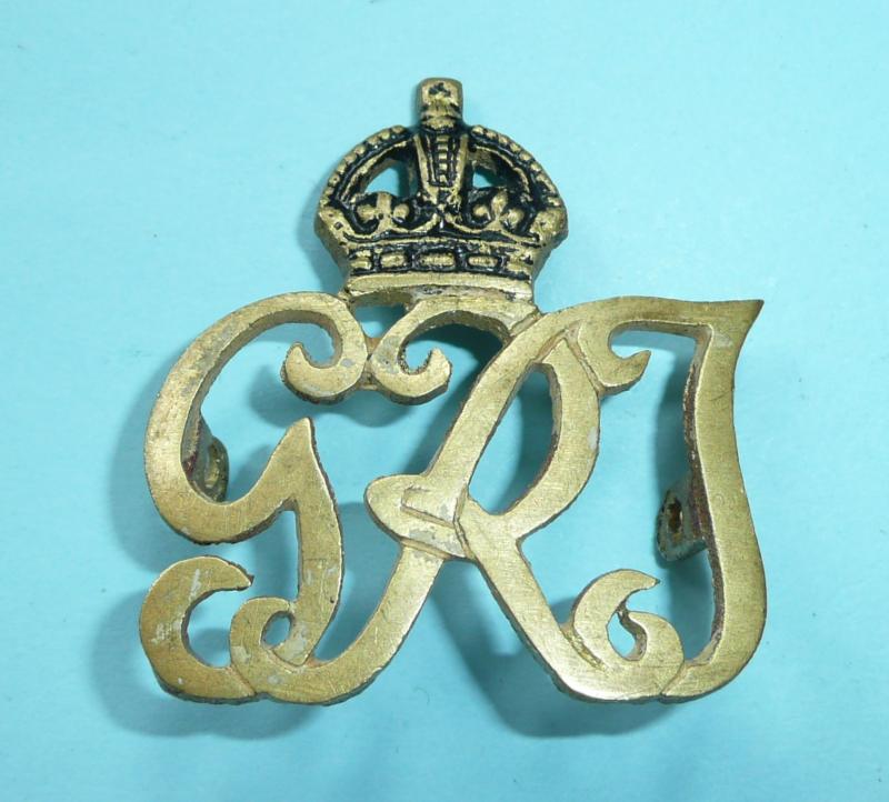 WW2 Indian Army Staff Officers / Unattached List Gilt Forage Cap, George VI issue Badge