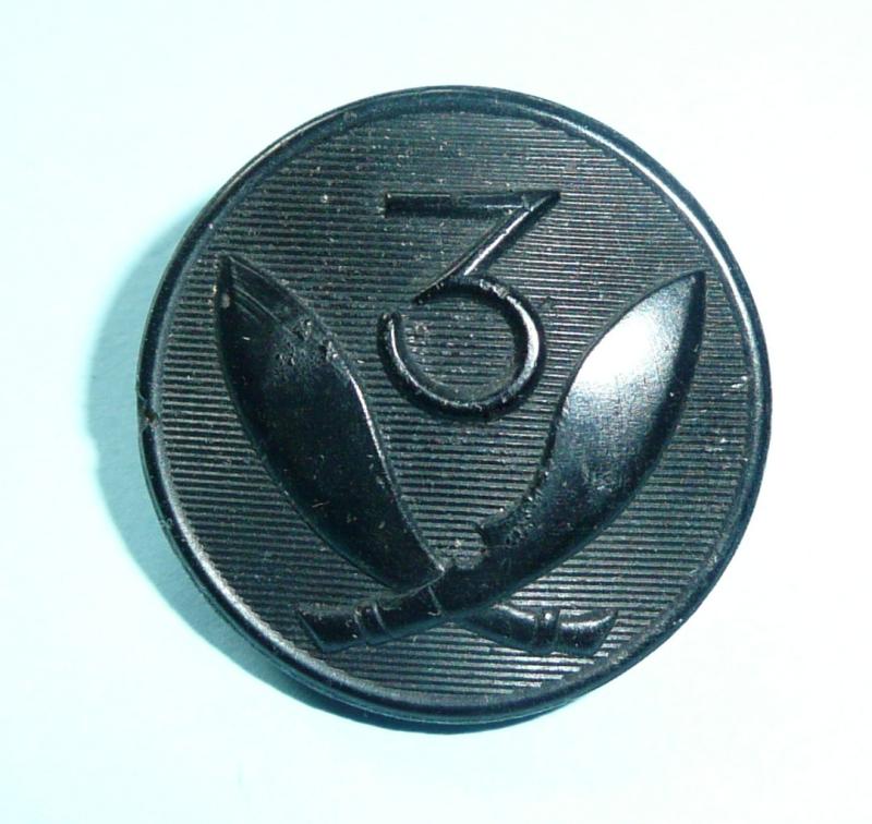 3rd Queen Alexandra's Own Gurkha Rifles Large Pattern Black Great Coat Button