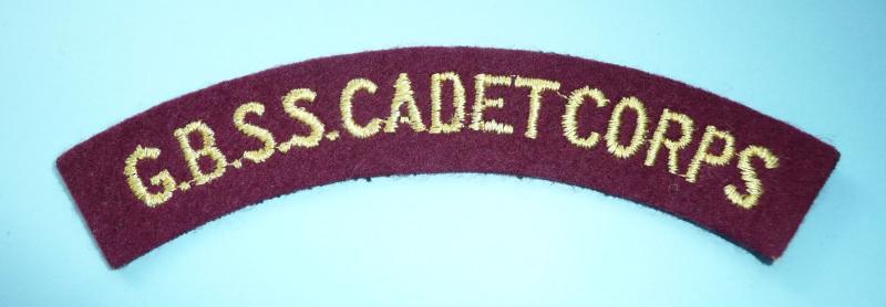 West indies - Grenada Boys Secondary School (GBSS) Cadet Corps Woven Felt Cloth Shoulder Title