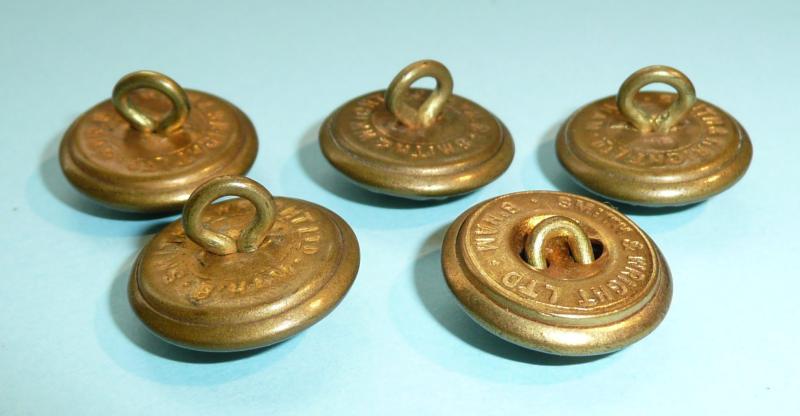 21st Lancers (Empress of India's) Other Ranks Set of Five Medium Pattern Brass Buttons
