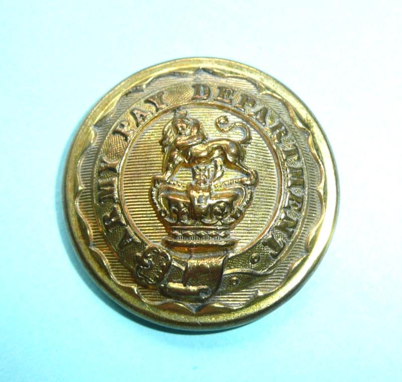 Victorian Army Pay Department Button Officer's Large Pattern Fire Gilt Button