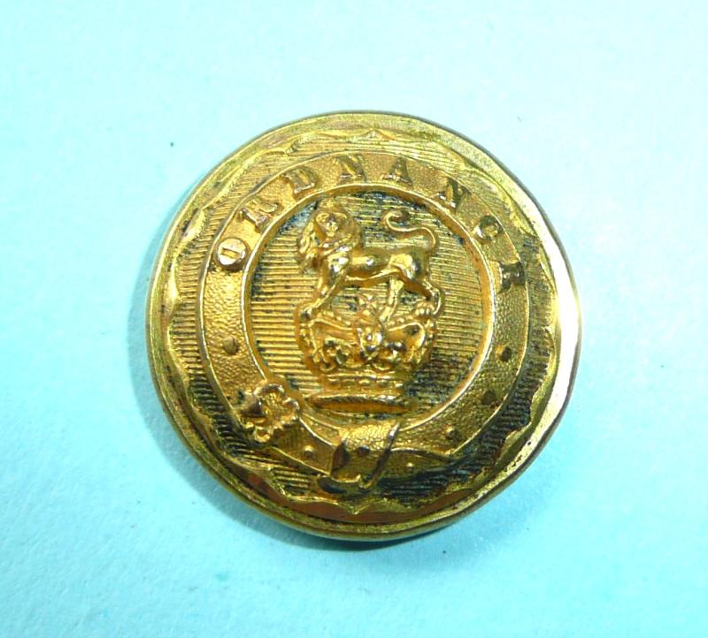 Victorian Ordnance Corps Officer's Gilt Brass Medium Pattern Button, QVC Crown