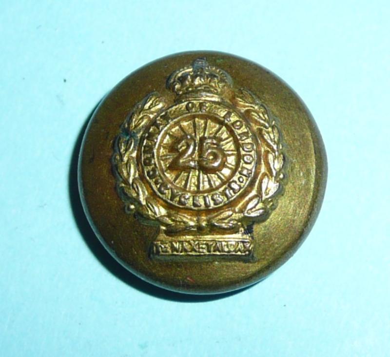 25th County of London Cyclist Battalion Officer's Cap / Mess Dress Pattern Brass Button