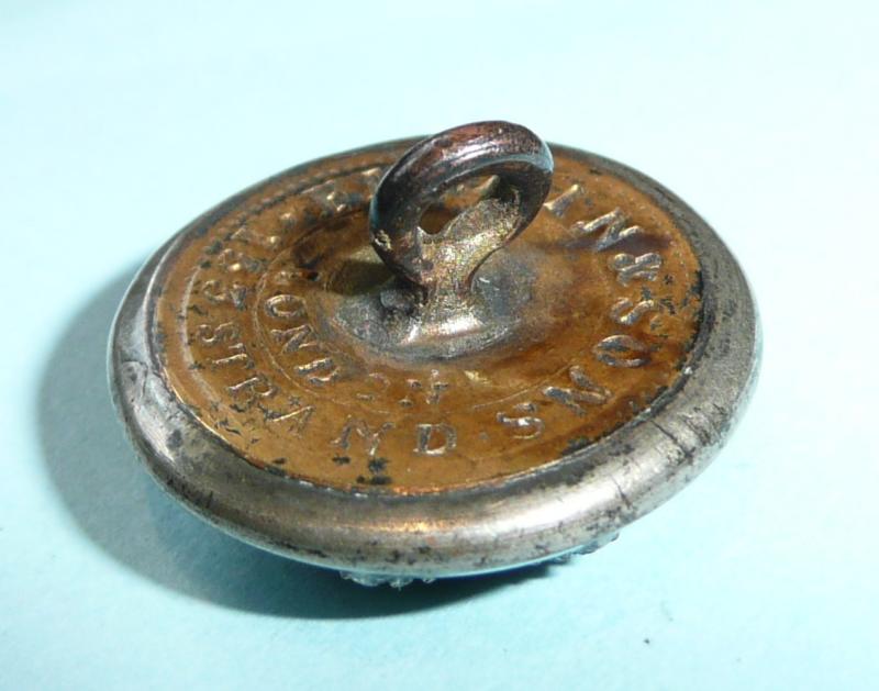 Early - Mid Victorian North Lincoln Militia Officer's Silver Plated Tunic Button, no 8 to centre of cross.