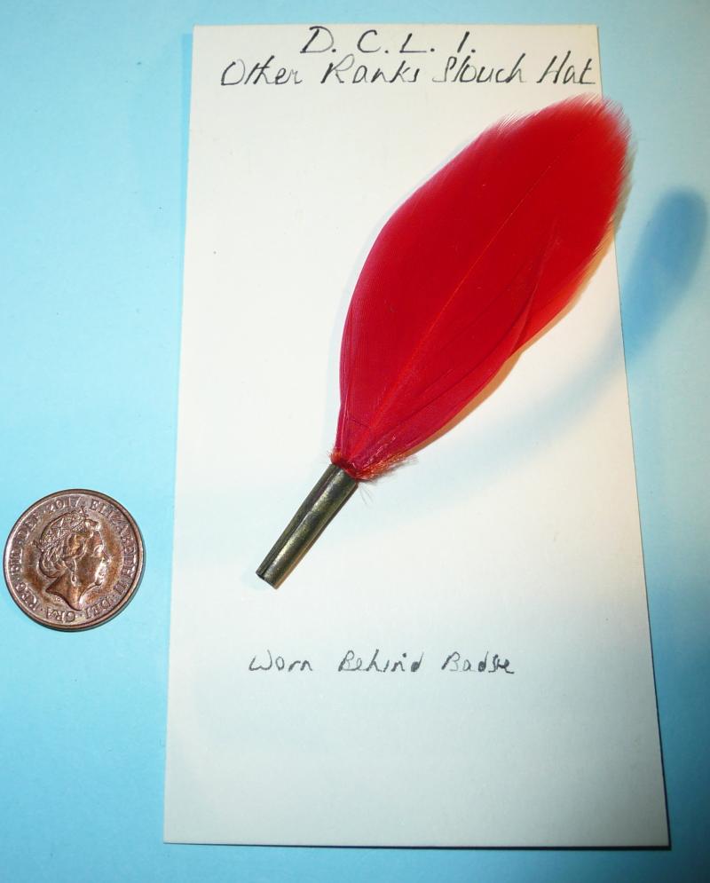 Duke of Cornwall's Light Infantry (DCLI) Red Feather Plume Badge Backing as worn on the Slouch Hat