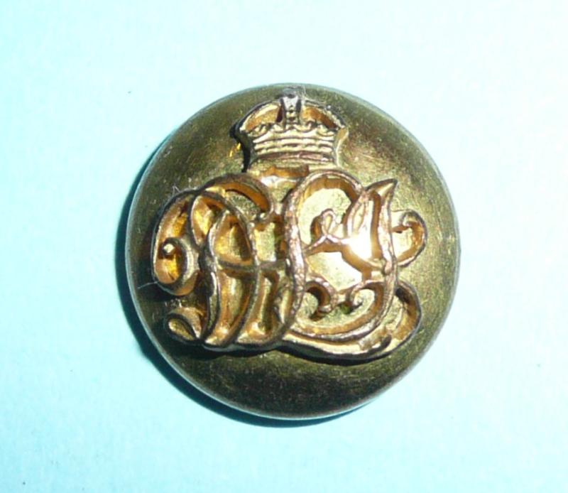 Durham Light Infantry DLI Officer's Mounted Mess Dress Gilt Button, King's Crown