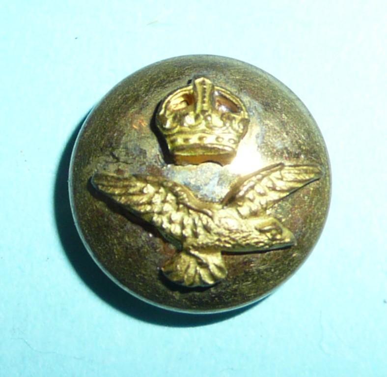 Royal Air Force RAF Officer's Mounted Small Pattern Gilt Button, King's Crown