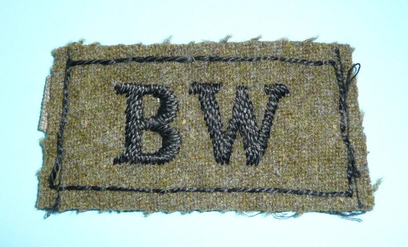 WW2 BW - The Black Watch (Royal Highland Regiment) Woven Black on Khaki Epaulette Slip-On Shoulder Title