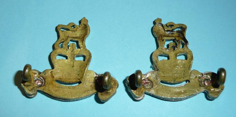 Royal Army Pay Corps (RAPC) Matched Facing Pair of Officer's No 1 Dress Collar Badges, Queen's Crown