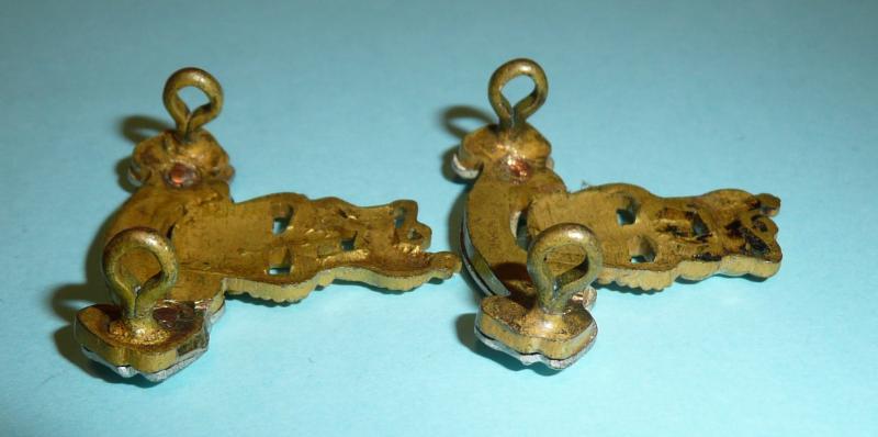Royal Army Pay Corps (RAPC) Matched Facing Pair of Officer's No 1 Dress Collar Badges, Queen's Crown
