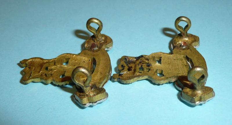 Royal Army Pay Corps (RAPC) Matched Facing Pair of Officer's No 1 Dress Collar Badges, Queen's Crown