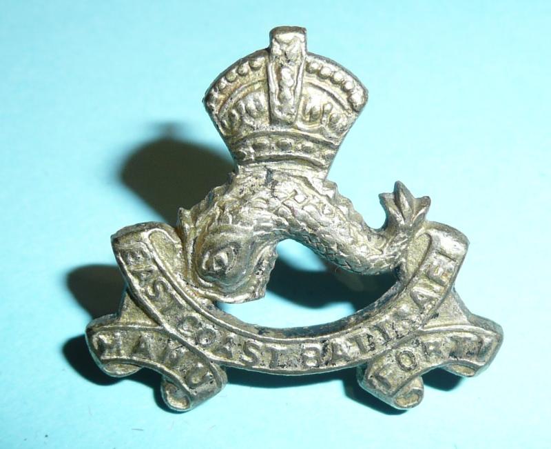 Indian Auxiliary Force (AFI) East Coast (Volunteer) Battalion Officers Frosted Silver Cap Badge