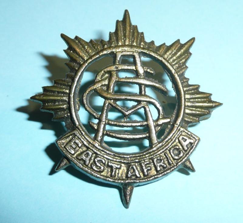 WW2 East African Army Service Corps Sand iCast Brass Cap Badge