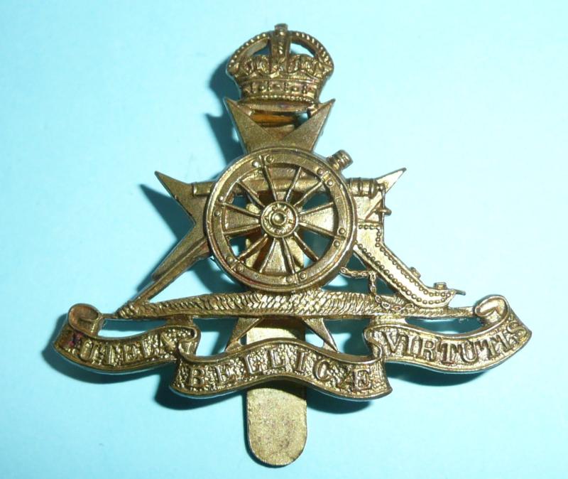 Royal Malta Artillery Bi-Metal Beret Cap Badge, King's Crown