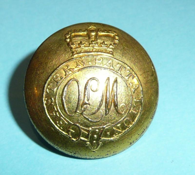 Georgian / Napoleonic Oxfordshire Eastern Battalion Local Militia Officer's Gilt Open Backed Tunic Coatee Button