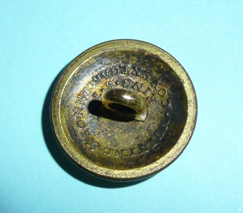 Georgian / Napoleonic Oxfordshire Eastern Battalion Local Militia Officer's Gilt Open Backed Tunic Coatee Button