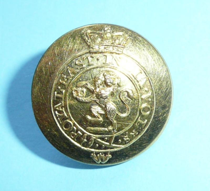 Georgian / Post Napoleonic Royal East India Company (EIC) Volunteers Officer's Gilt Open-backed Tunic Coatee Button
