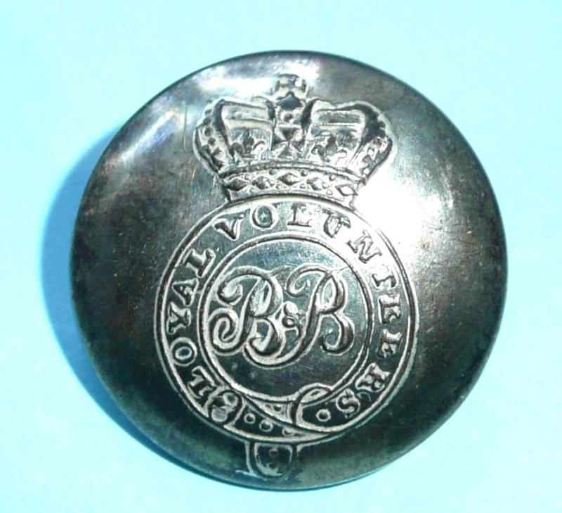 Georgian / Napoleonic Bocking & Braintree (Essex) Loyal Volunteers (Essex) Officer's Silver Plated Tunic Coatee Button
