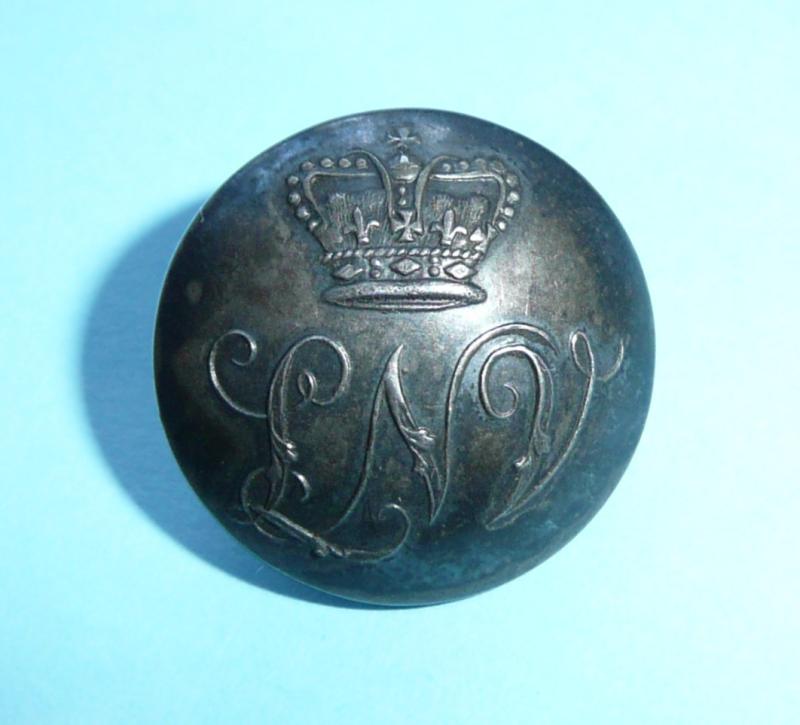 Georgian / Napoleonic Loyal Nottingham Volunteers (LNV) Officer's Silver Plated Tunic Coatee Button