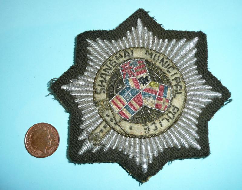 Chinese Treaty Ports - Shanghai Municipal Police Bullion Cloth Blazer Badge