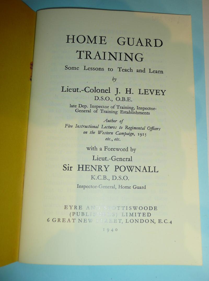Home Guard Training Manal - Reprint from 1940 original