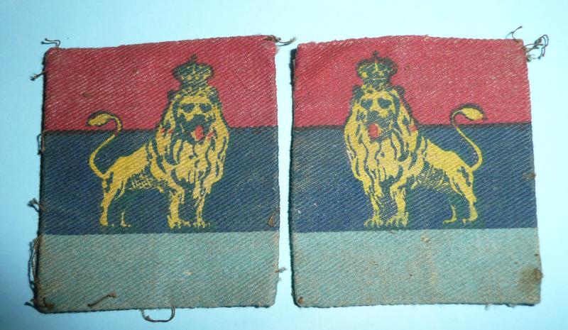 WW2 GHQ British Troops in Egypt and Mediterranean Printed Formation Signs - Matched Facing Pair