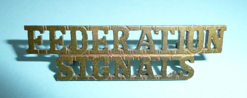 Malaya / Malaysia Federation Signals One Piece Brass Shoulder Title