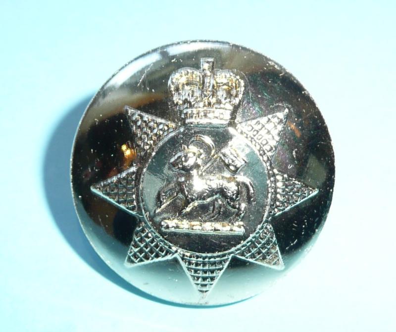 The Queens Regiment AA Anodised Aluminium Staybrite Large Pattern Gold Coloured Button